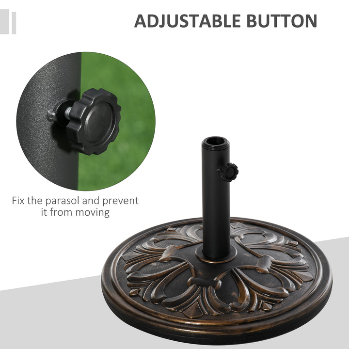 MCL 13kg Round Umbrella Base Outdoor Parasol Base Weight Stand Holder for Outdoor Garden Bronze Tone