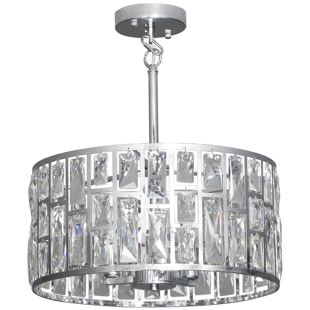 MCL 72 Glass Crystallite Chandelier - Silver-Tone