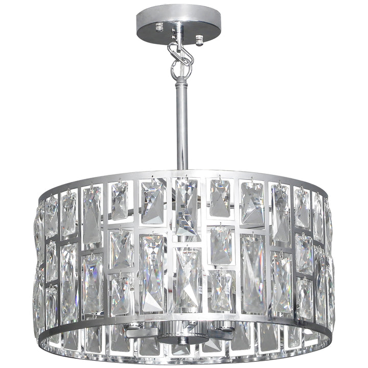 MCL 72 Glass Crystallite Chandelier - Silver-Tone