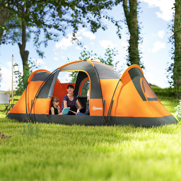 5-6 Man Dome Camping Tent - Orange
