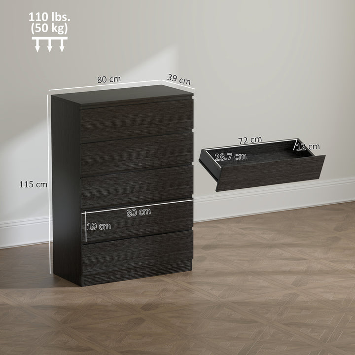 Chest of Drawers, 5 Drawer Dresser, Modern Storage Cabinet with 5 Draw