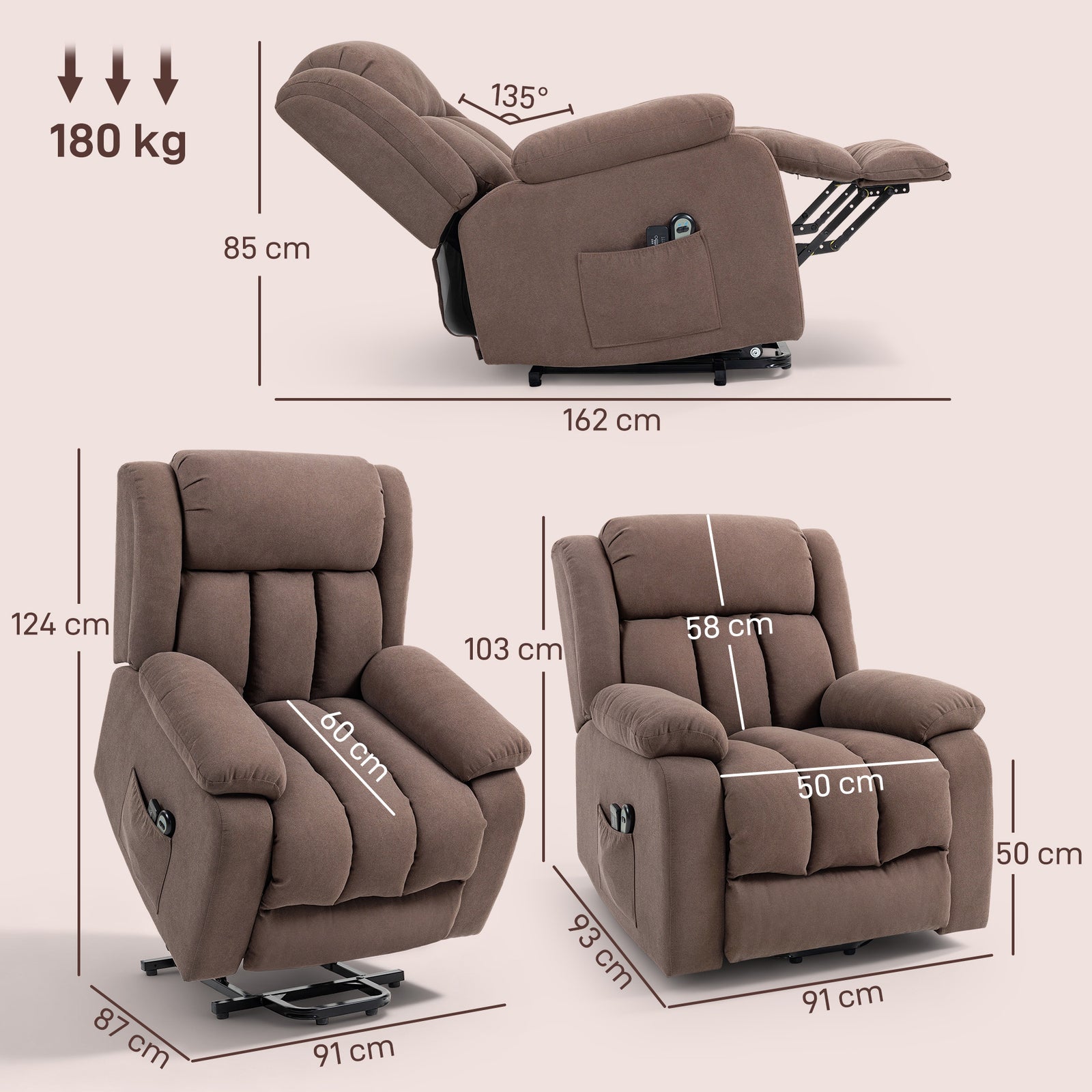Power Lift Recliner Chair with Vibration Massage, Lift Chair for Elder