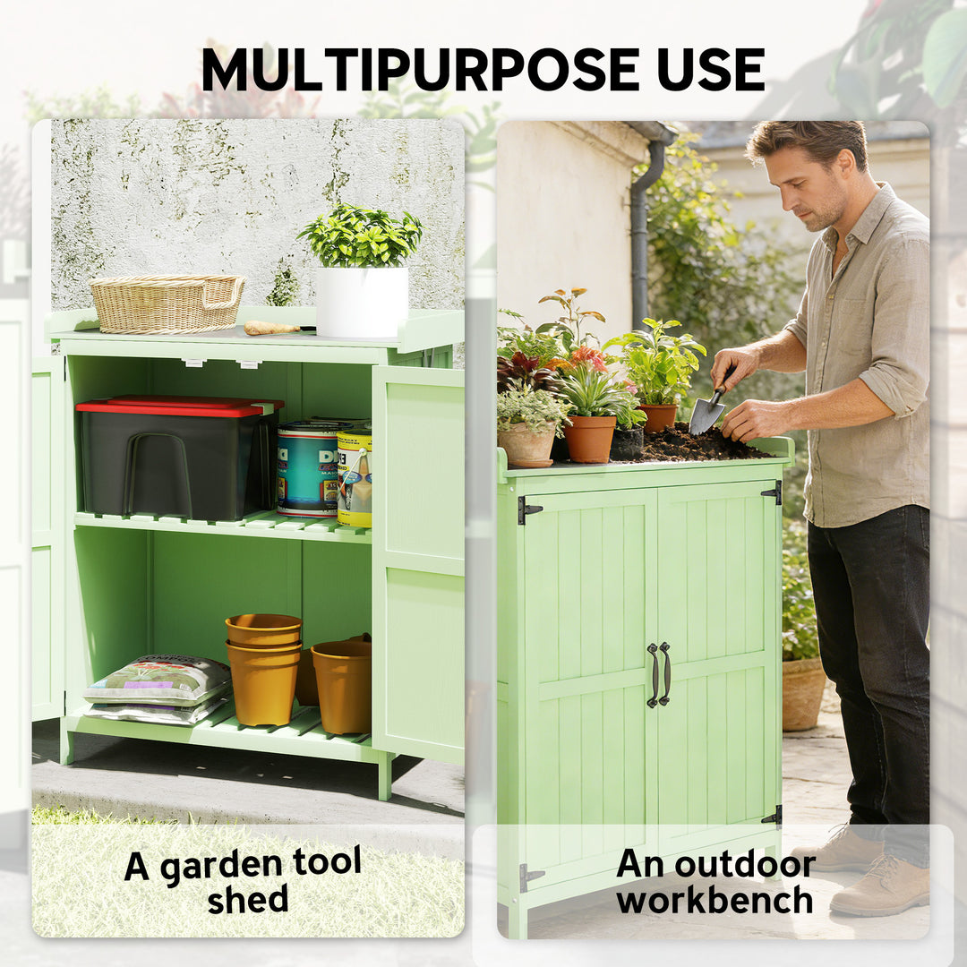 Wooden Garden Shed, Garden Tool Storage Shed with Hinged Roof and Shel