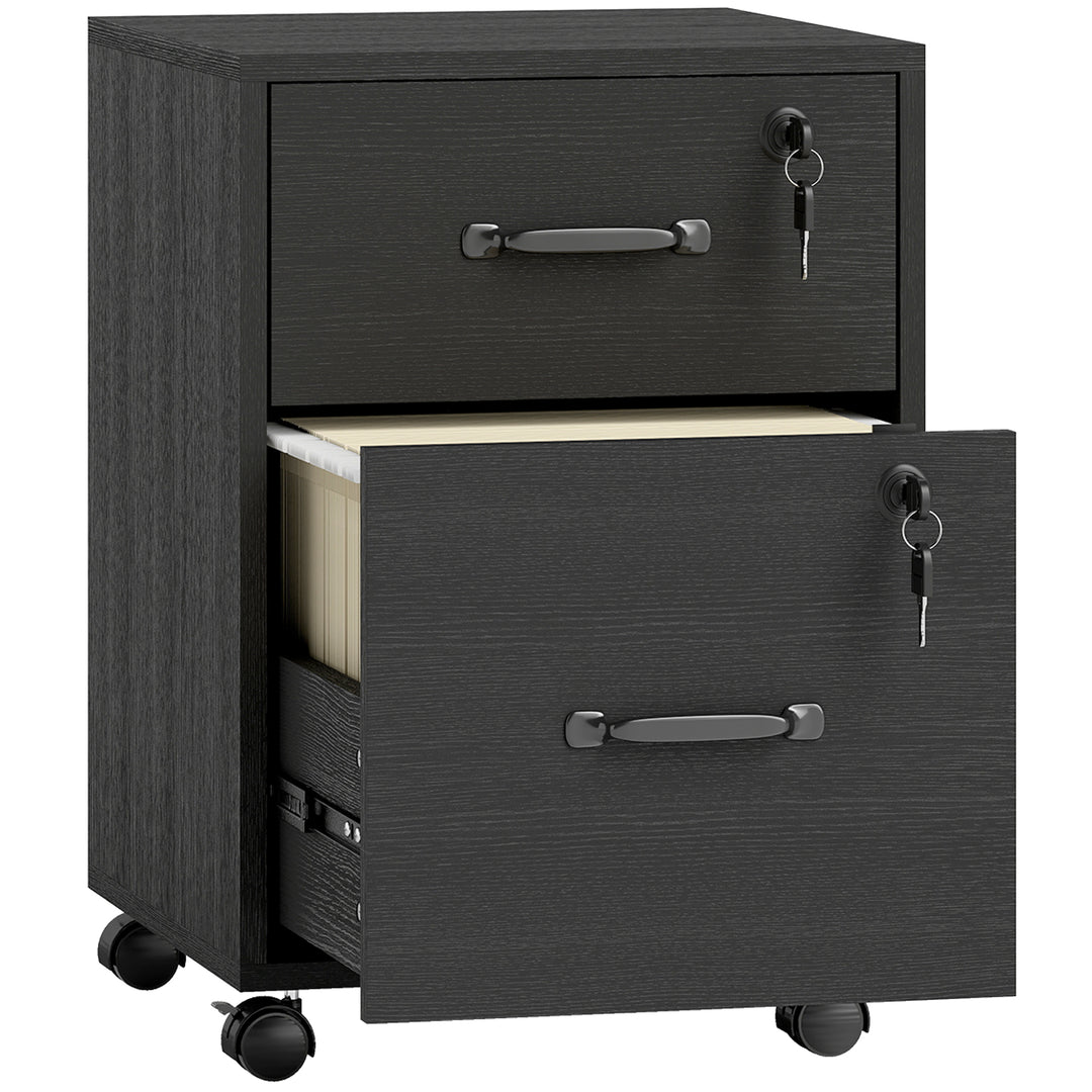 Rolling File Cabinet with 2 Drawers, Mobile Filing Cabinet with Hanging File Folder for Letter Sized Documents