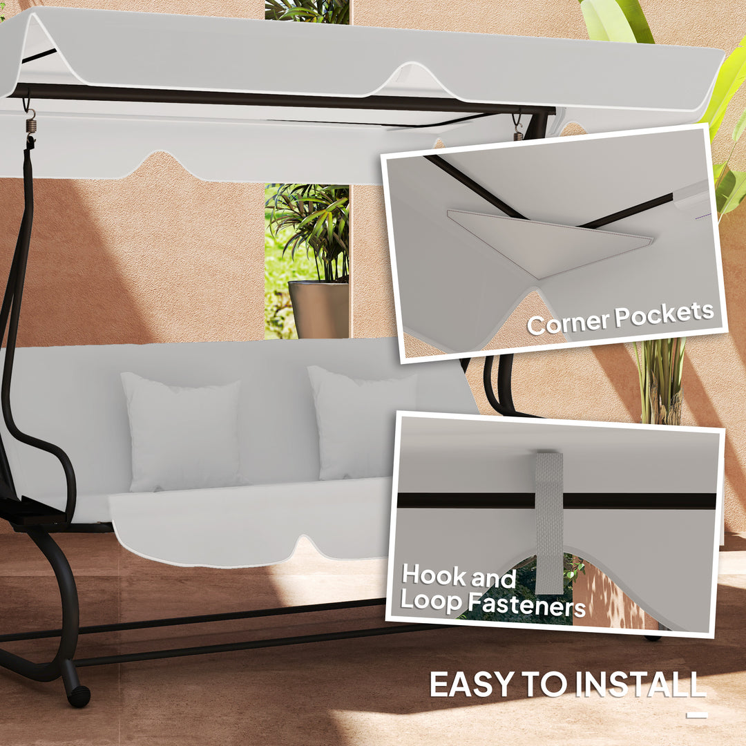 145 x 200Wcm Swing Chair Canopy Replacement - Light Grey