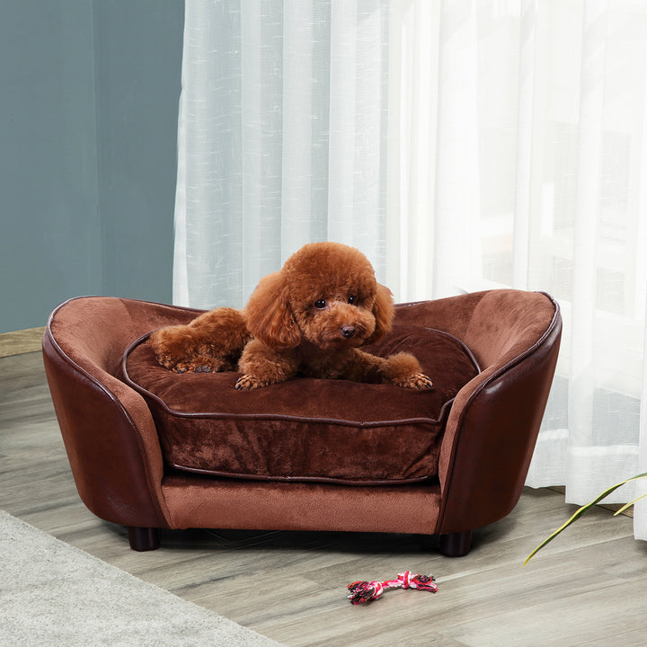 PawHut Pet Sofa Dog Couch, with Cushion, for Cats, Small Dogs