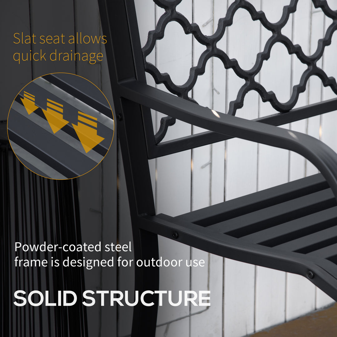 MCL 2-Seater Garden Bench Antique Loveseat for Yard, Lawn, Porch, Patio, Steel