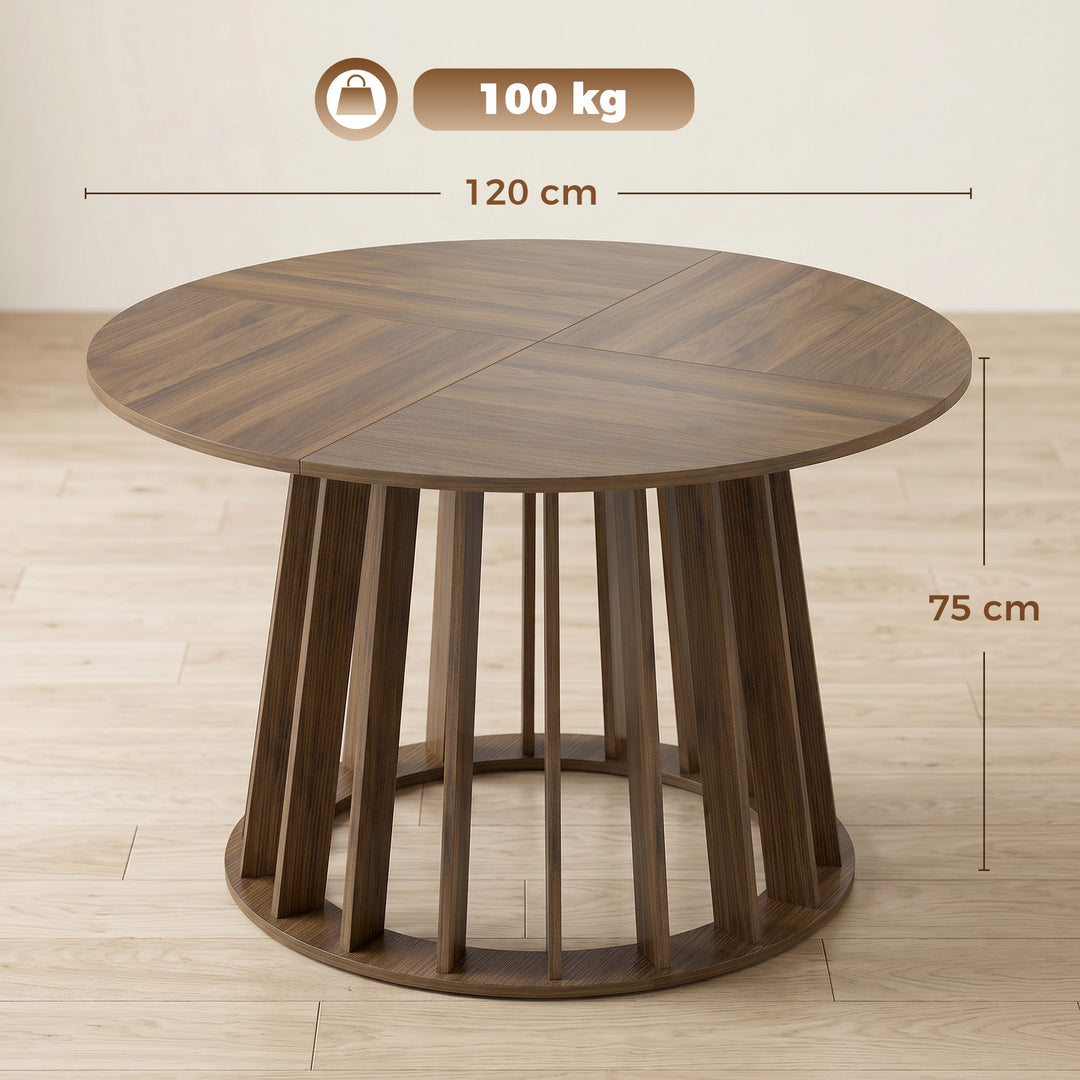 Dining Table for 4-6 People Modern Kitchen Table with Slatted Base 120
