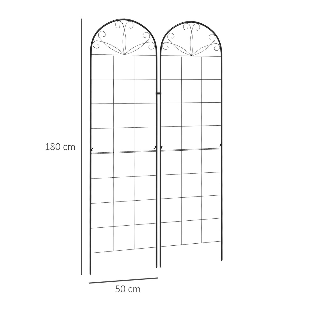 Metal Trellis Set of 2, Garden Trellis for Climbing Plants Support Frames, Grid Design