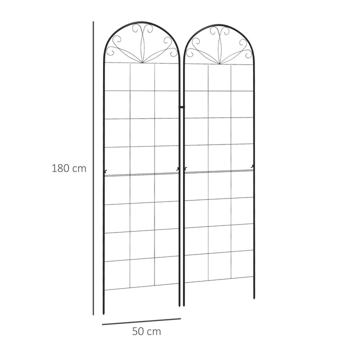 Metal Trellis Set of 2, Garden Trellis for Climbing Plants Support Frames, Grid Design