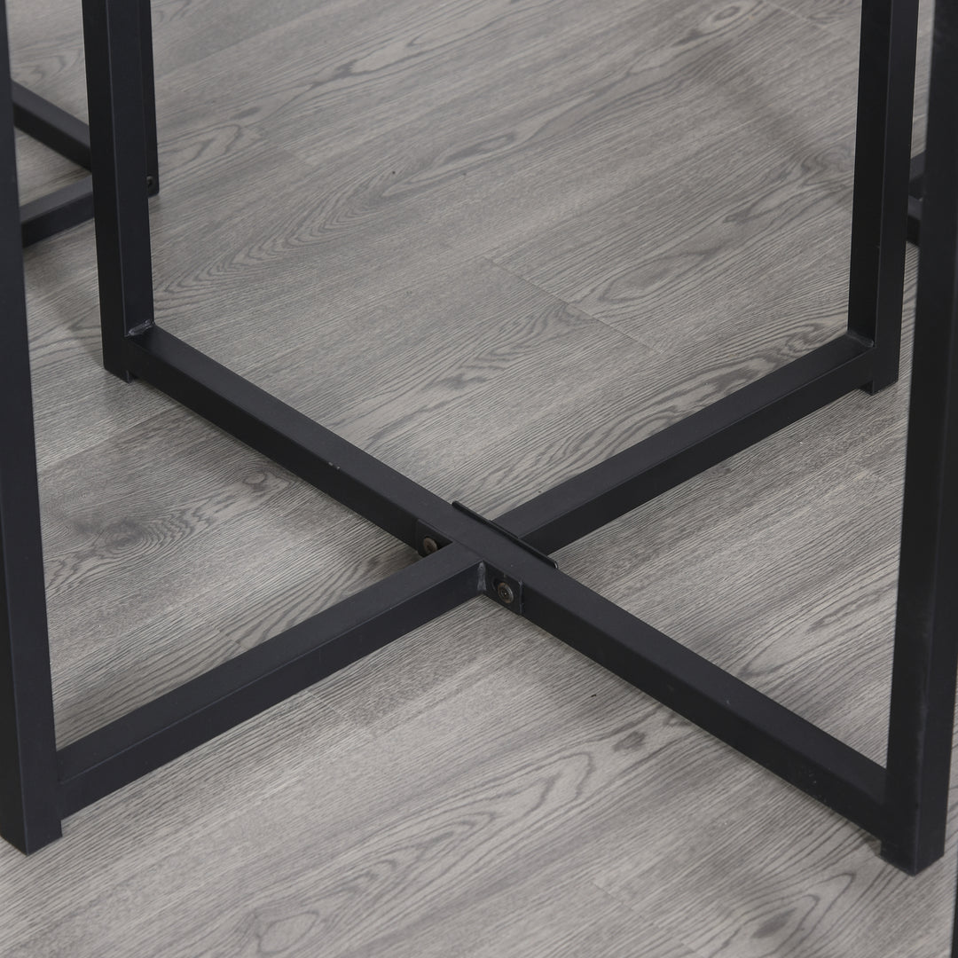 5 Piece Dining Table and Chairs Set 4, Industrial Space Saving Table and Chairs with Metal Frame, Square Kitchen Table and Stools for Dining Room, Brown