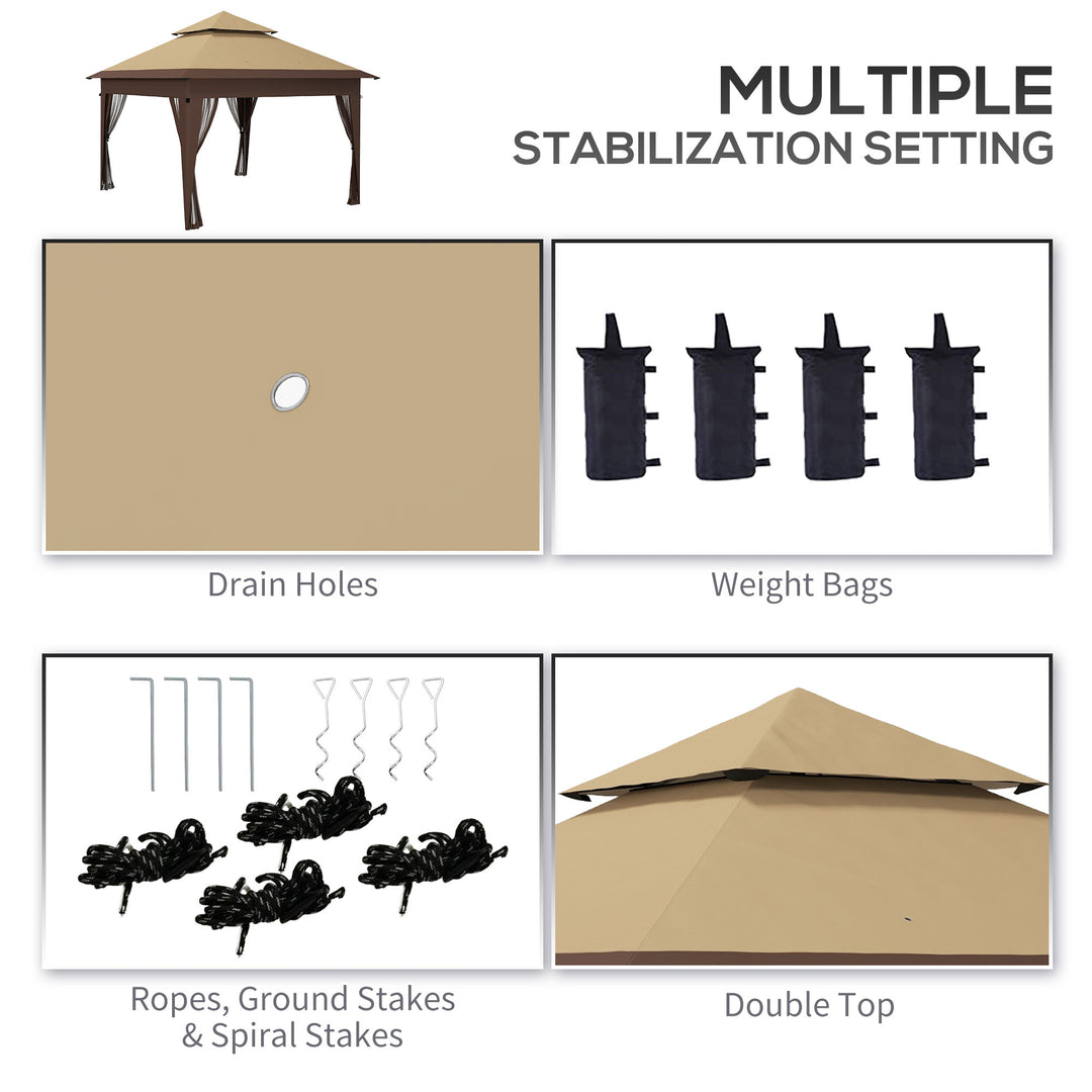 Outsunny 3 x 3(m) Pop Up Gazebo with Mosquito Netting, 1 Person Easy up Marquee Party Tent with 1