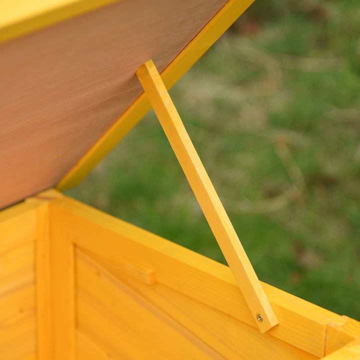 Garden Wooden Cat House Hide Cage Outdoor Pet Play Home Waterproof Roof Kitty Shelter Kennel w/ith Door & Window