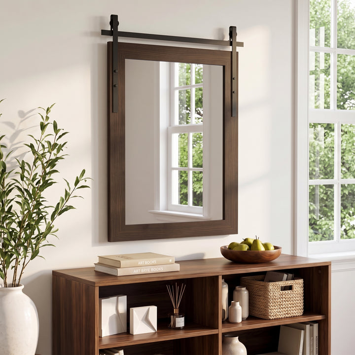 86.5 x 61 cm Rectangle Mirror, Farmhouse Wall Mirror for Living Room - view 2