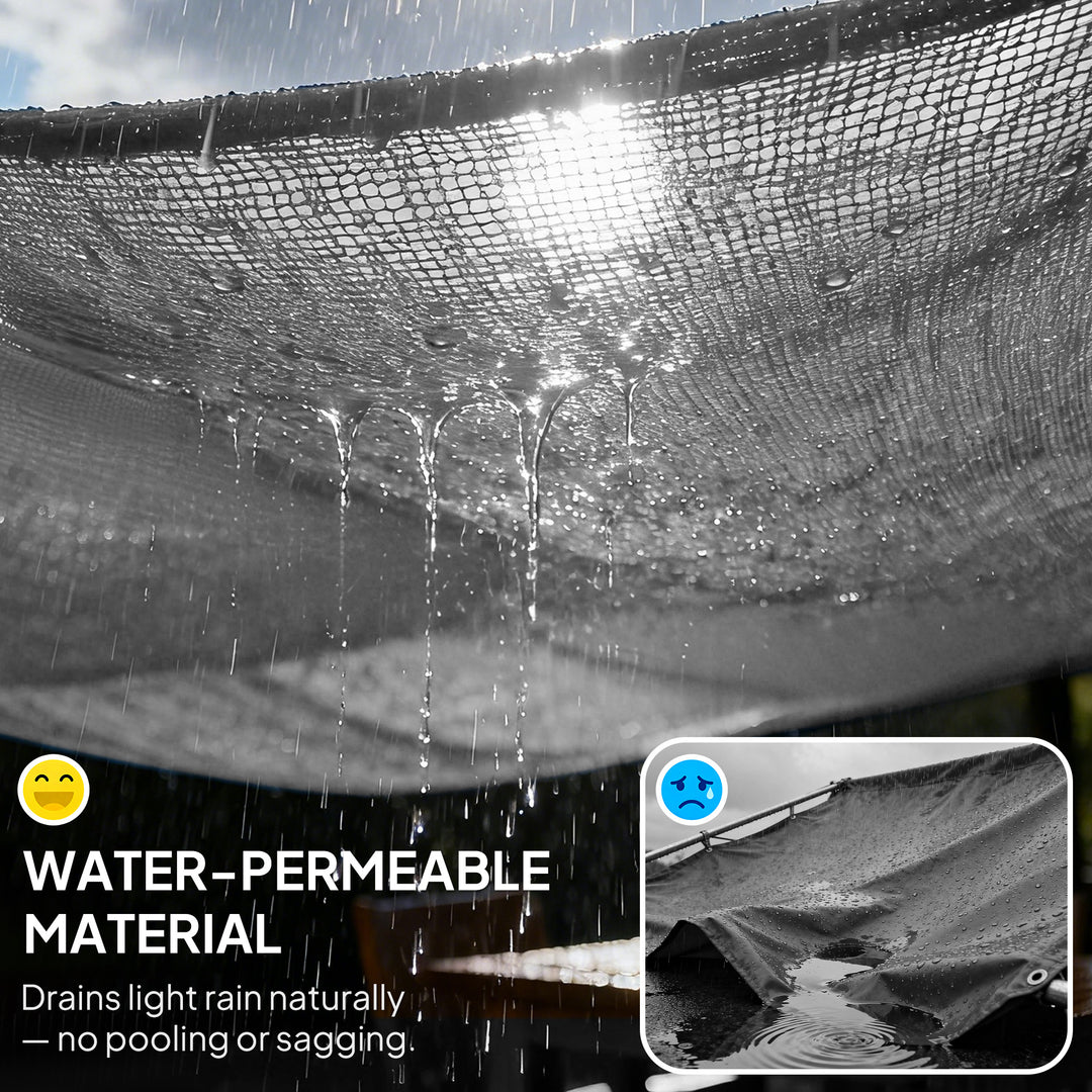 MCL 4x4x4m Triangle Sun Shade Sail, Outdoor UV Protection HDPE Canopy, Patio Deck Shelter with Steel Rings and Ropes, Grey