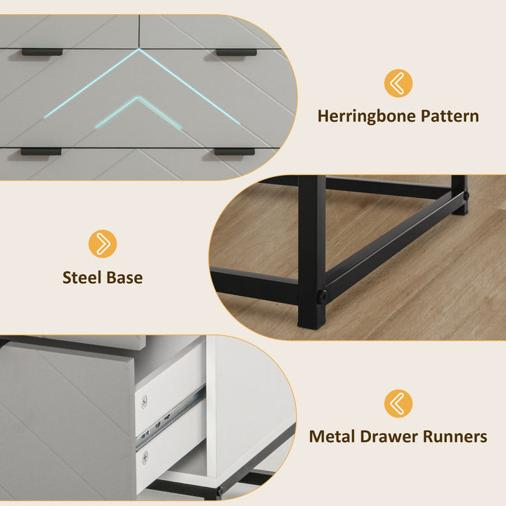 Chest of Drawers with Metal Handles Freestanding Dresser for Bedroom, Living Room