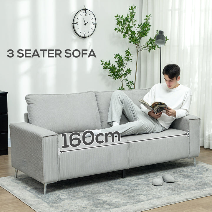 Three-Seater Corduroy - Light Grey