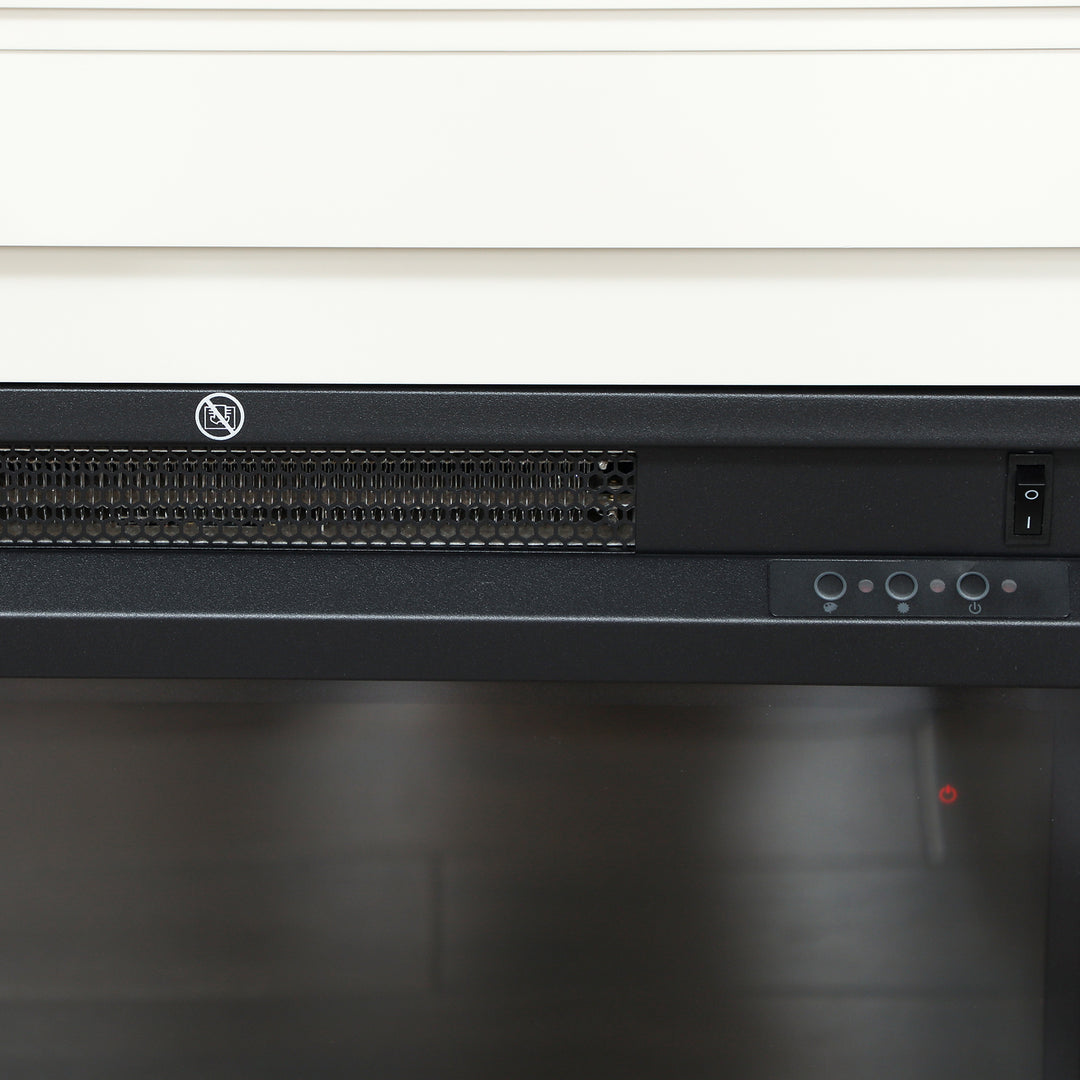 MCL Electric Fireplace with Surround, 32" 2000W Inset Electric Fire and Mantel Reach up to 30 m² with 12 Colours Realistic Flame Effect & 5 Brightness, Remote & Timer for Living Room, White