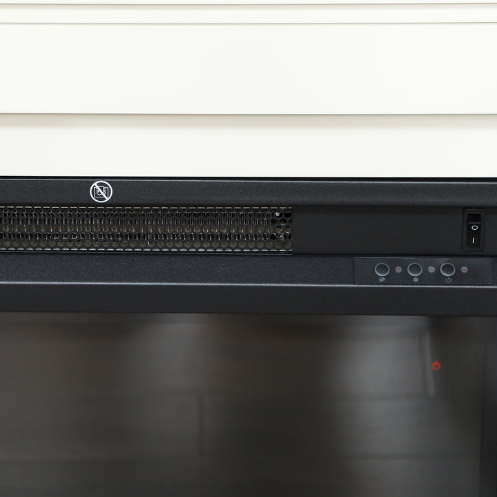 MCL Electric Fireplace with Surround, 32" 2000W Inset Electric Fire and Mantel Reach up to 30 m² with 12 Colours Realistic Flame Effect & 5 Brightness, Remote & Timer for Living Room, White