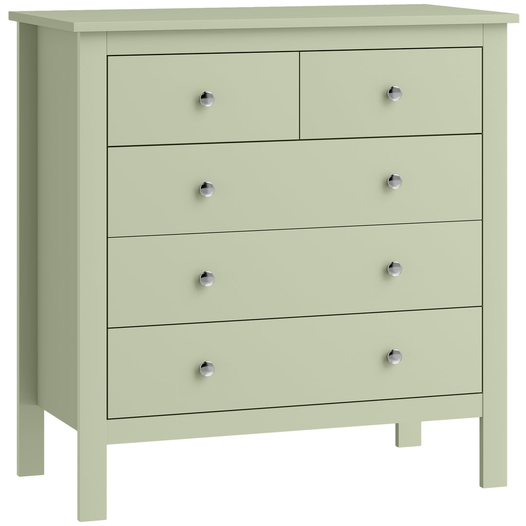5 Drawer Chest of Drawers, Modern Dresser for Bedroom, Bedside Storage