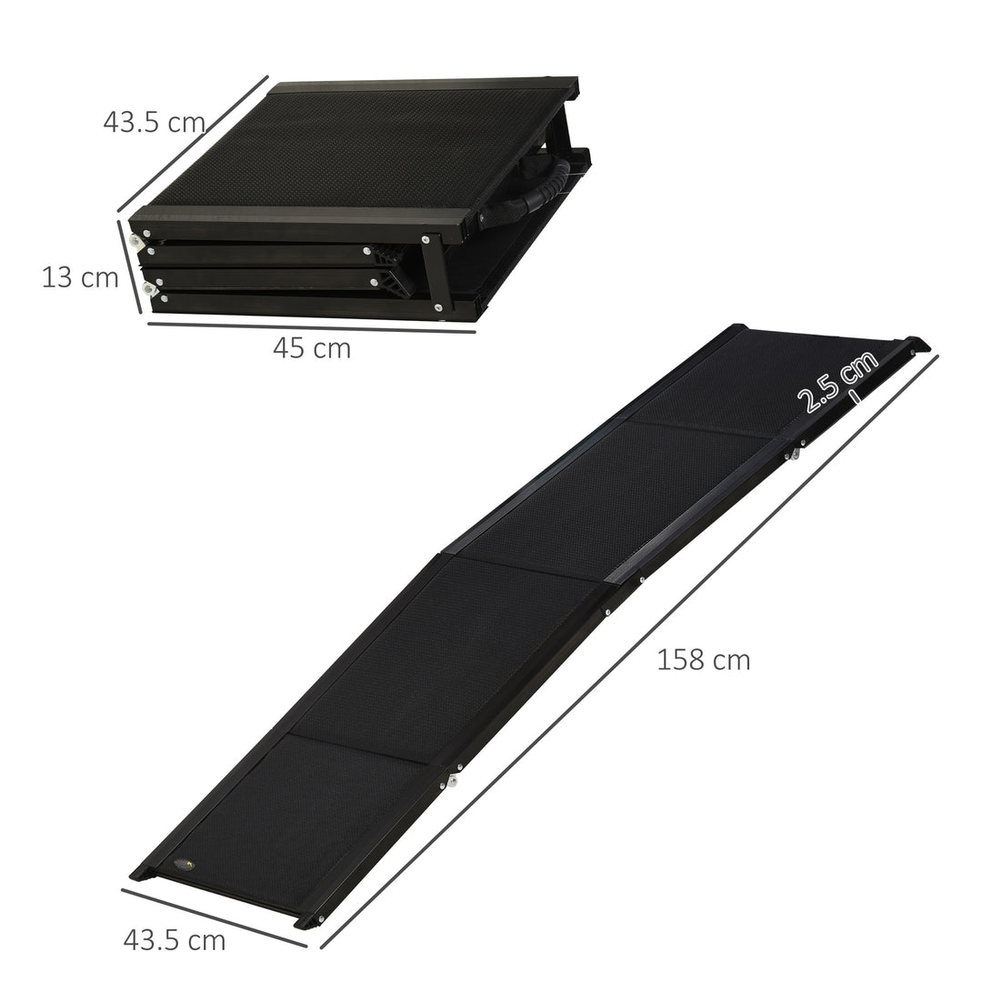 Folding Dog Ramp for Car, Portable Pet Ramp, with Non-Slip Surface, Aluminium Alloy Frame, for XL Dogs