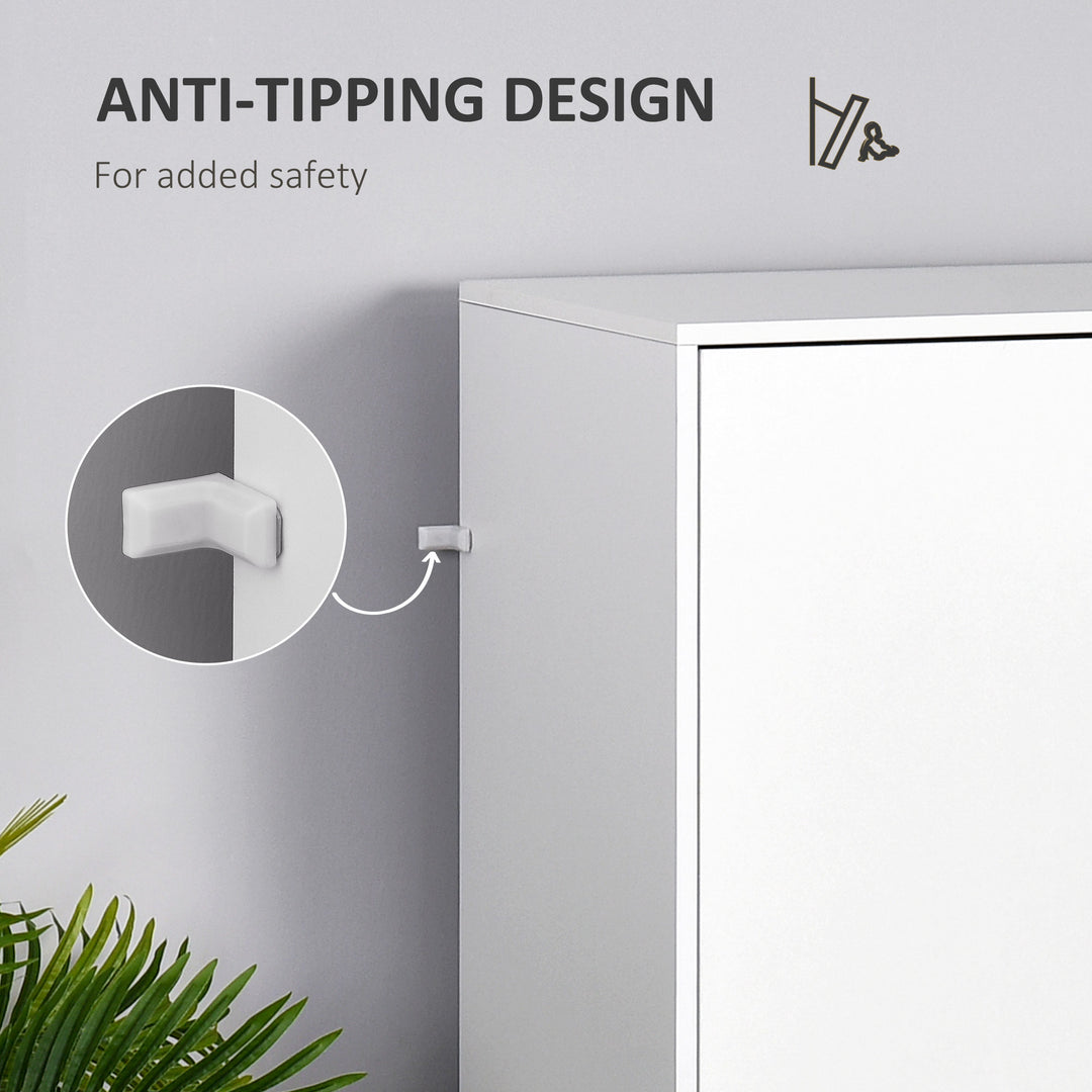 MCL 2-Door Clothes Wardrobe w/ Rail Shelf 2 Drawers Wood Feet Elegant Home Storage Organisation Furniture Dresses Coats Blankets Shoes White