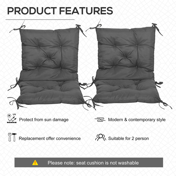 Set of Two Outdoor Seat Cushions - Dark Grey