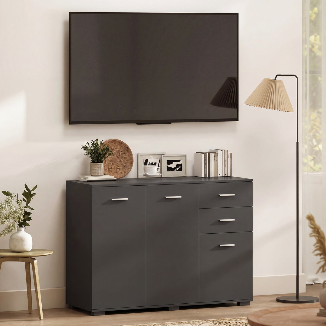 Sideboard, Modern Storage Cabinet with 2 Drawers, 3 Doors and Adjustab