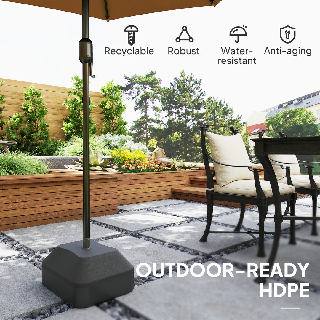 Fillable Garden Parasol Base, Heavy Duty Parasol Base Stand Outdoor Umbrella Stand, Filled Up to 24kg with Sand or 20kg with Water, Sun Umbrella Base for 38 mm Poles, Black