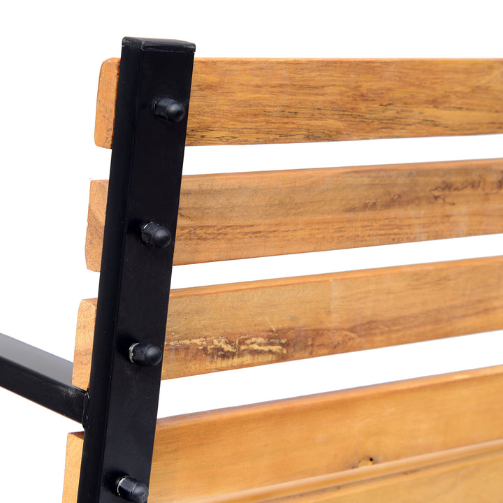 Garden Bench, 122Lx60Wx80H cm-Steel/Wood
