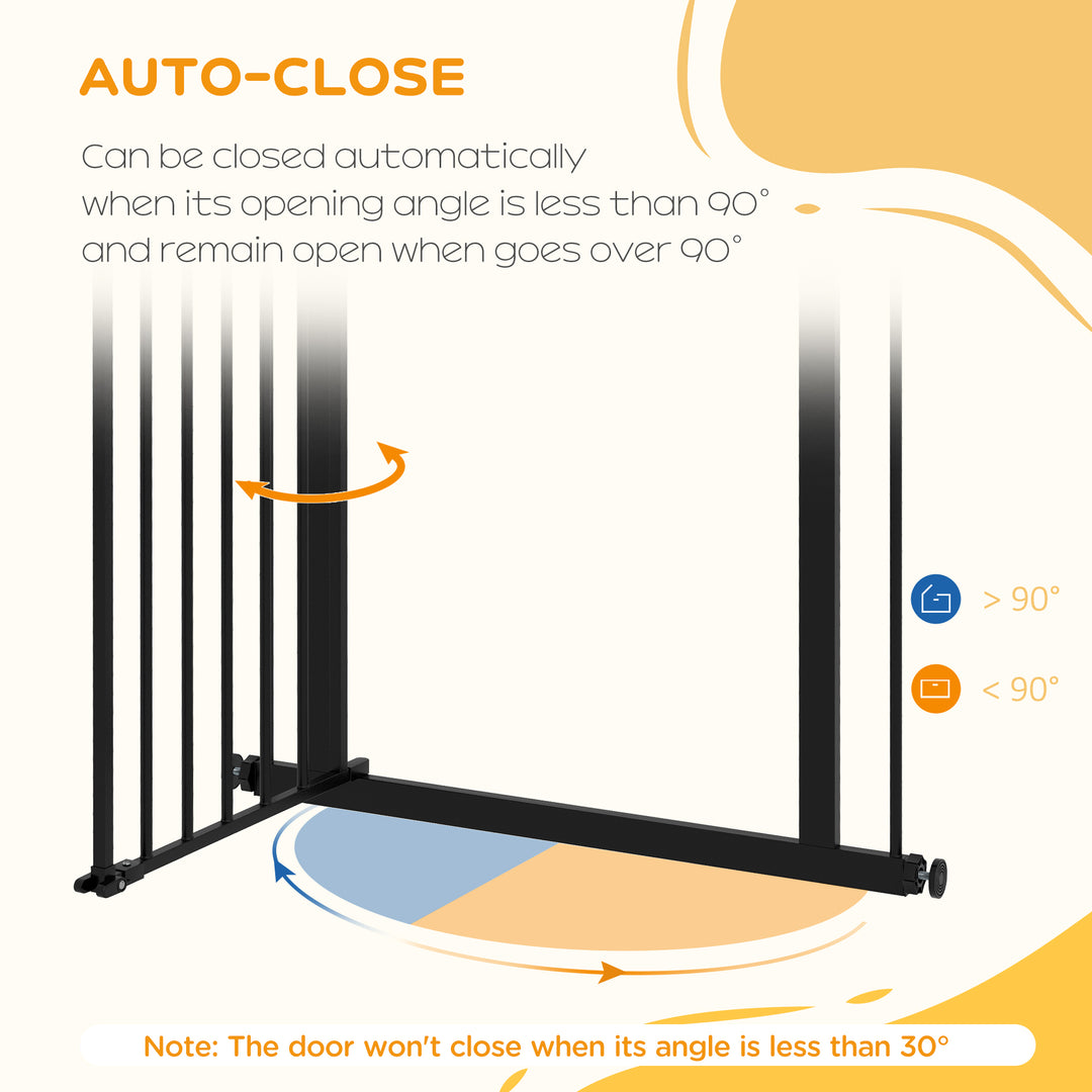 Adjustable Safety Gate w/ One Extensions, Four Adjustable Screws, Black