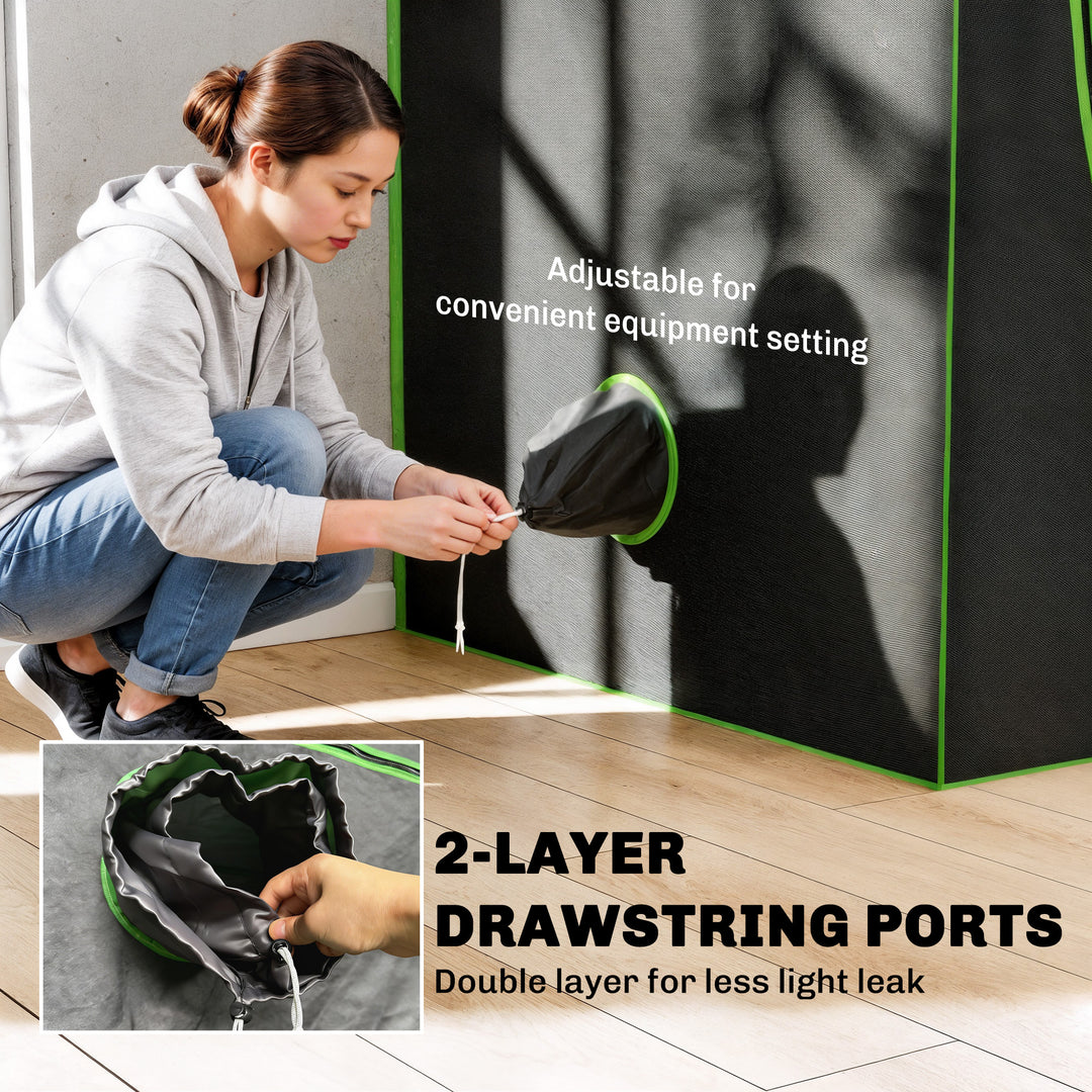 Grow Tent 120 x 120 x 200 cm, Reflective Mylar Hydroponic Growing Tent with 600D Oxford Fabric, Observation Window, Vent, Zipper Door for Indoor Plant Growing