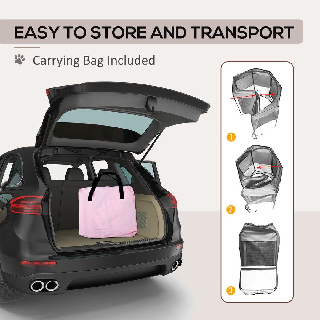 MCL Portable Cat Dog Playpen Pet Puppy Rabbit Guinea Pig Pen Run Dia 90 x 41H cm Indoor & Outdoor Pink