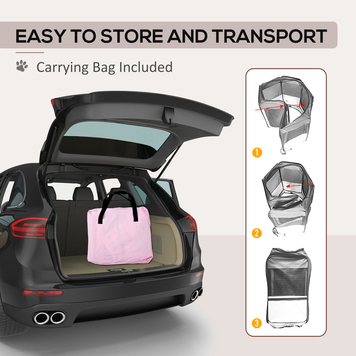 MCL Portable Cat Dog Playpen Pet Puppy Rabbit Guinea Pig Pen Run Dia 90 x 41H cm Indoor & Outdoor Pink