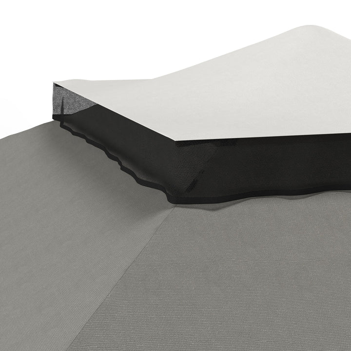 Pop Up Canopy Tent with Double Roof, Zipped Mesh Sidewalls, Carrying Bag, Height Adjustable for Patio Garden, Dark Grey