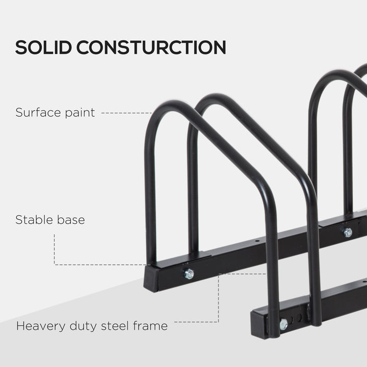 Bike Stand Parking Rack Floor or Wall Mount Bicycle Cycle Storage Locking Stand 179L x 33W x 27H (6 Racks, Black)