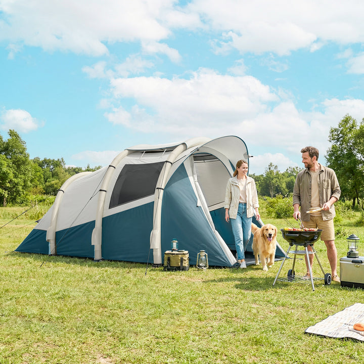 Inflatable Camping Tent w/ Air Pump, Easy Setup 2-3 Person Blow Up Ten