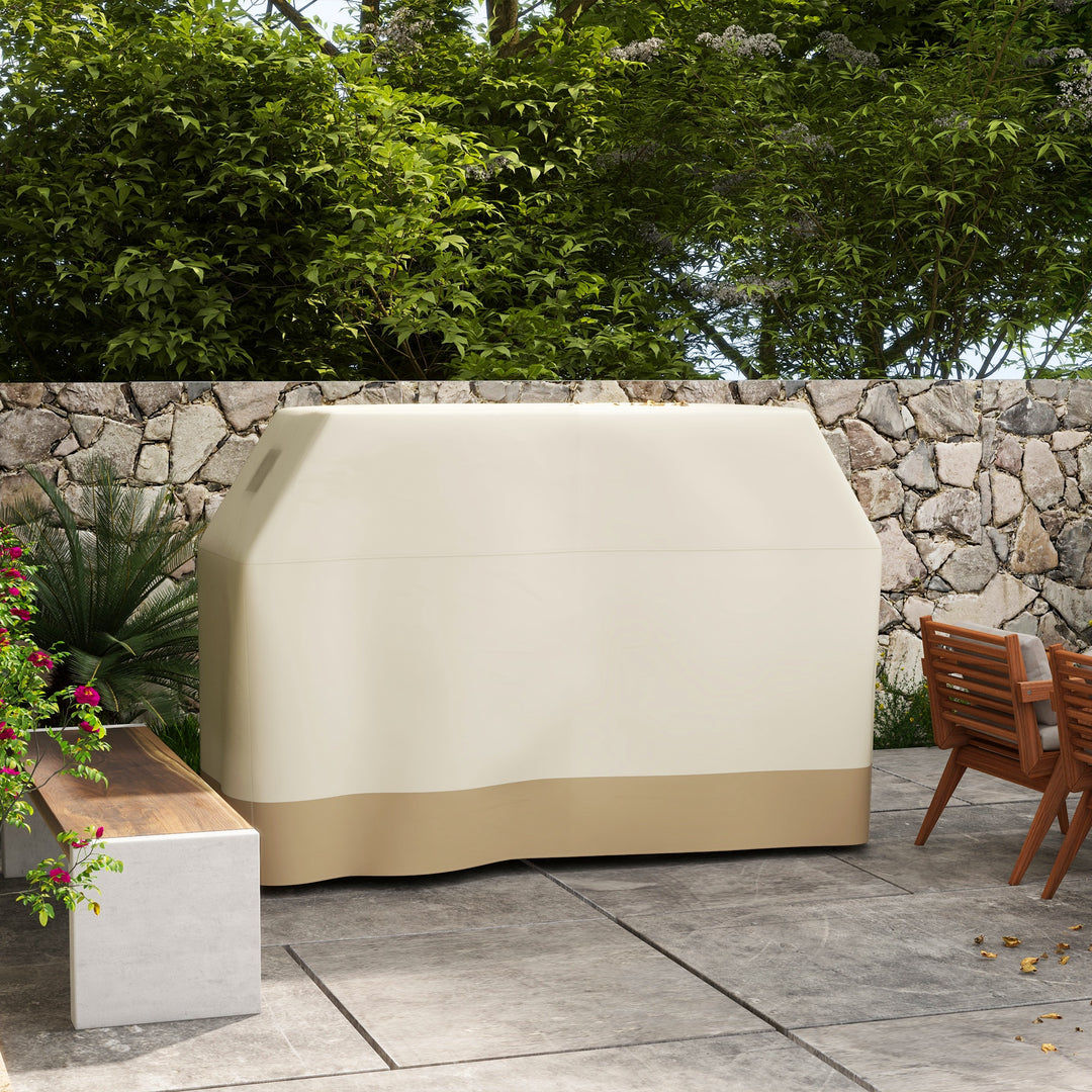 Outsunny Grill Cover: Waterproof PU-Coated Outdoor Protector for Barbecues, Beige, 71W x 188L cm | Aosom UK