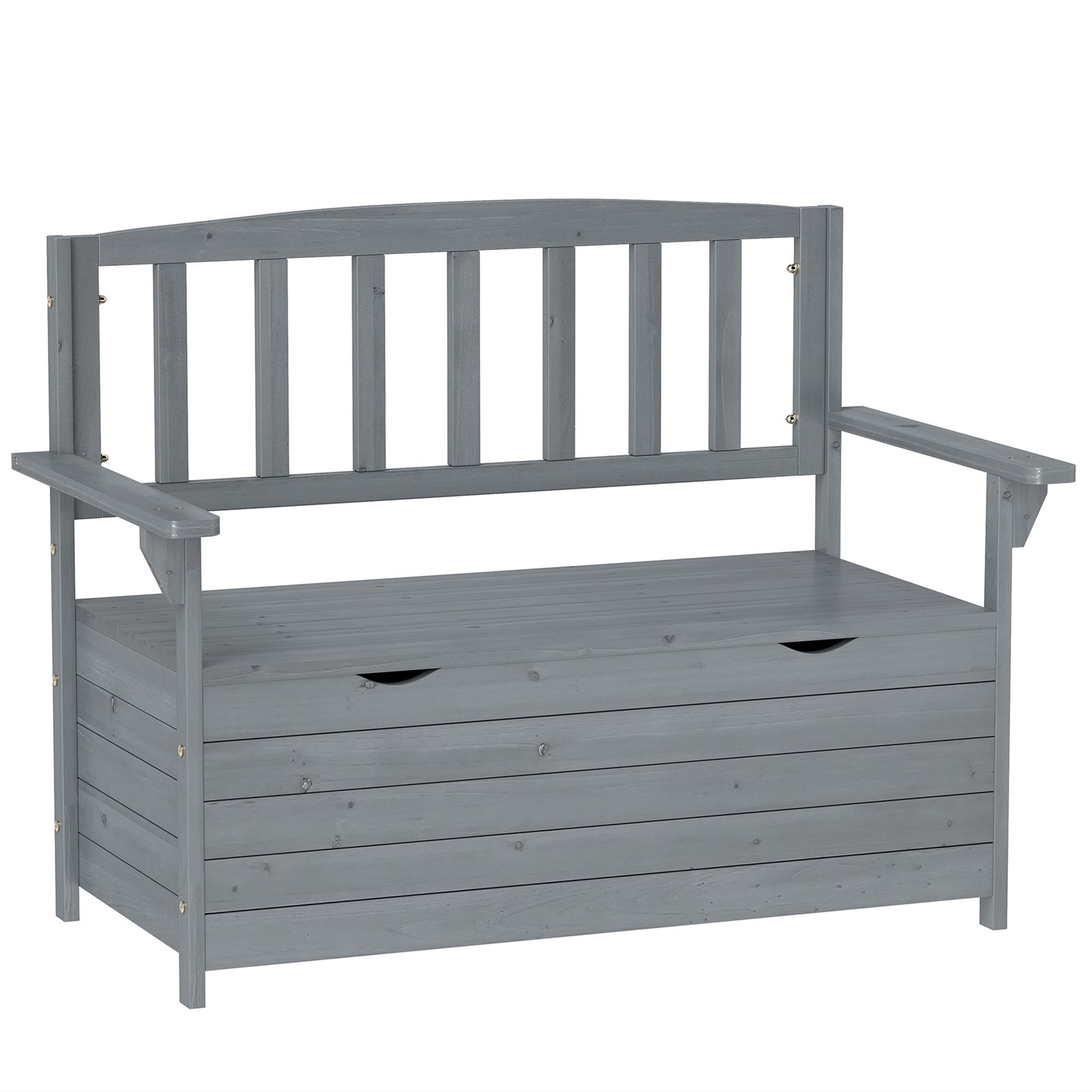 Two-Seater Garden Storage Bench - Grey