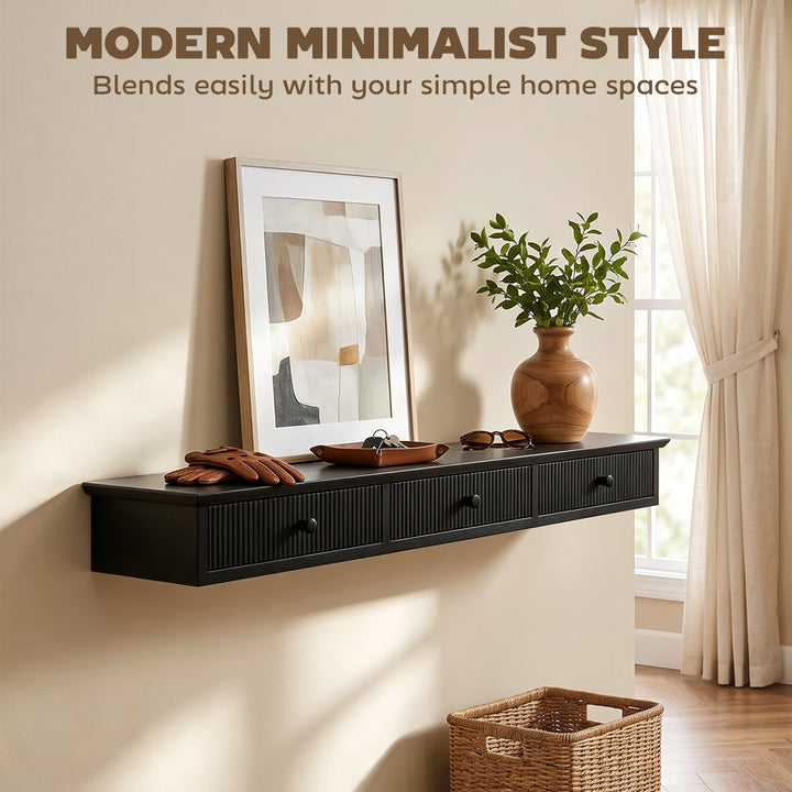 Shelf Wall-Mounted Storage Shelf Shelving Unit MDF 93 x 15 x 10 cm Ent