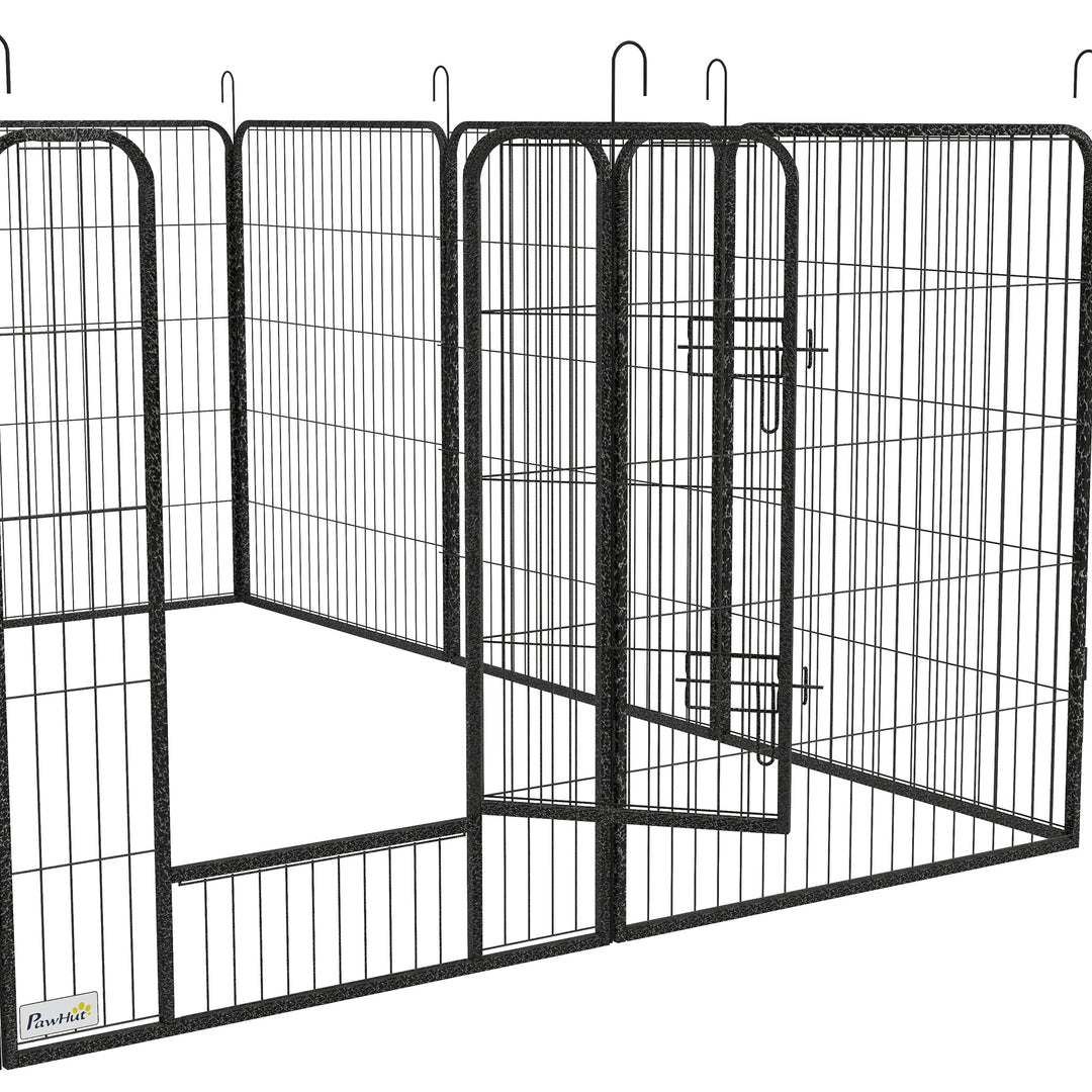 12 Panels Heavy Duty Puppy Playpen, for Small Dogs, Indoor and Outdoor Use - Silver