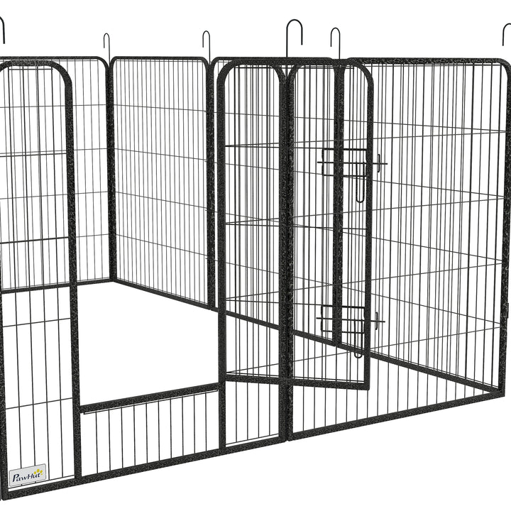 12 Panels Heavy Duty Puppy Playpen, for Small Dogs, Indoor and Outdoor Use - Silver