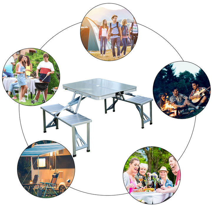 Aluminum Portable Picnic Table Chair Set