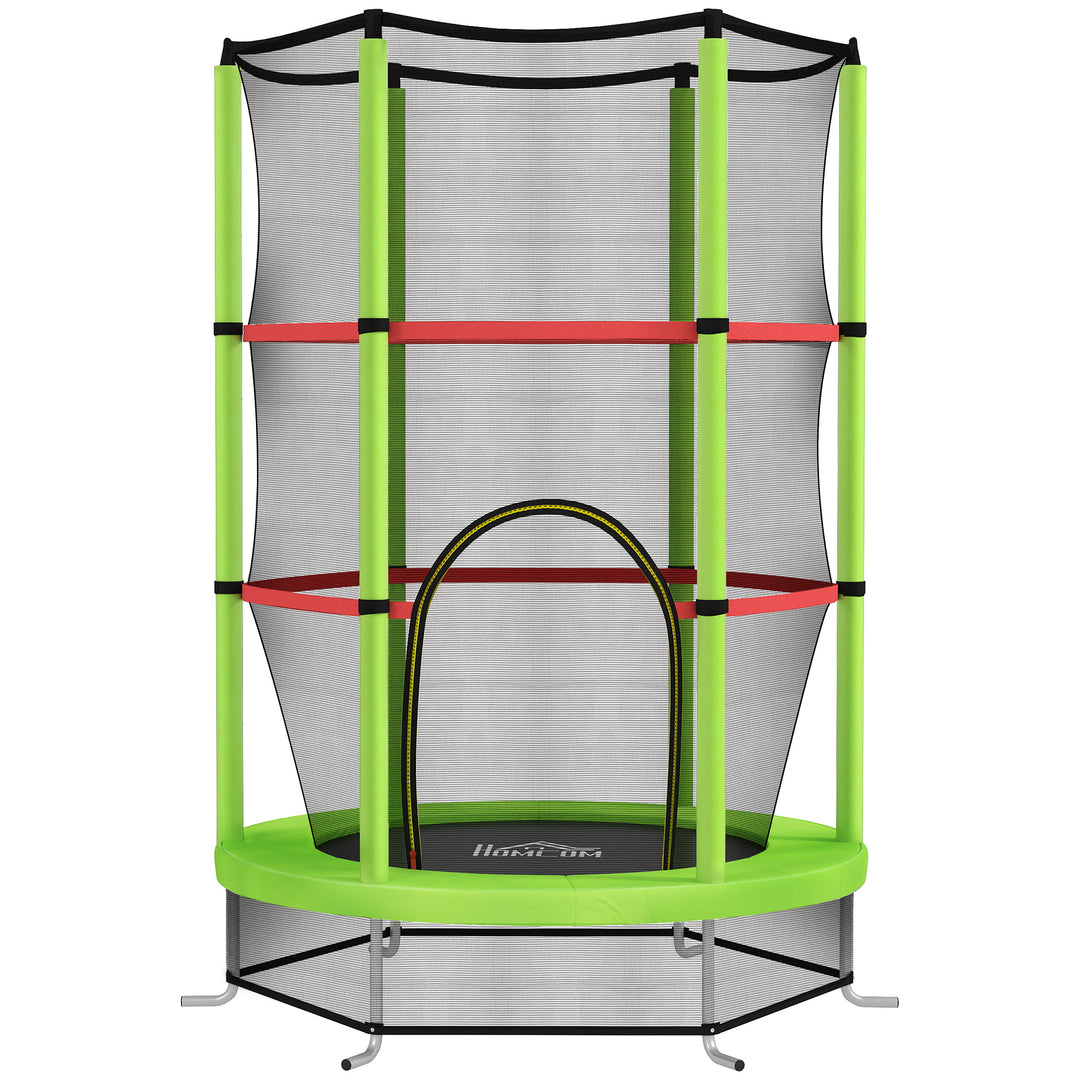 Kids Trampoline, with Enclosure Net, Steel Frame, for Ages 3-6 Years - Green