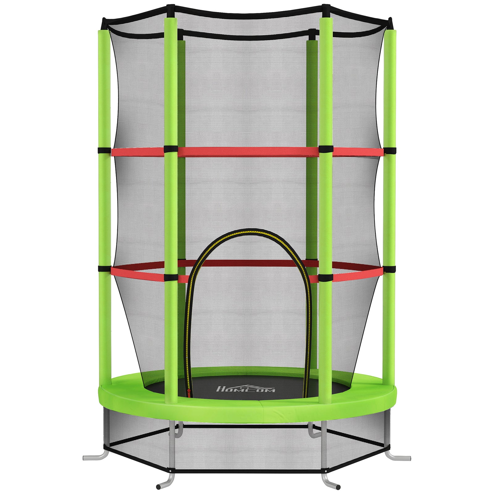 Kids Trampoline, with Enclosure Net, Steel Frame, for Ages 3-6 Years - Green