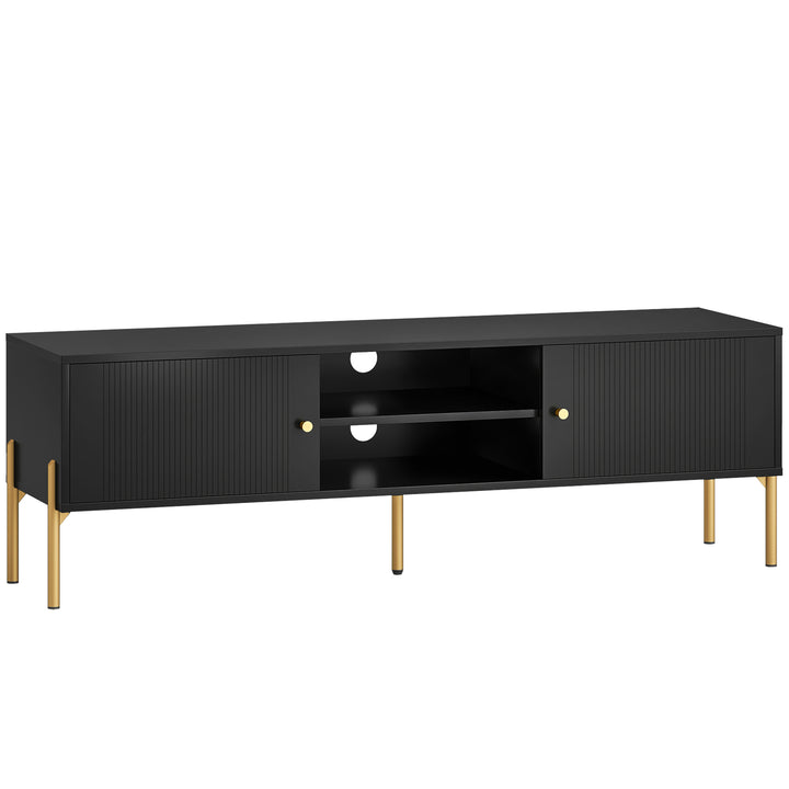 TV Stand for TVs up to 65", Entertainment Center with 2 Open Shelves, 
