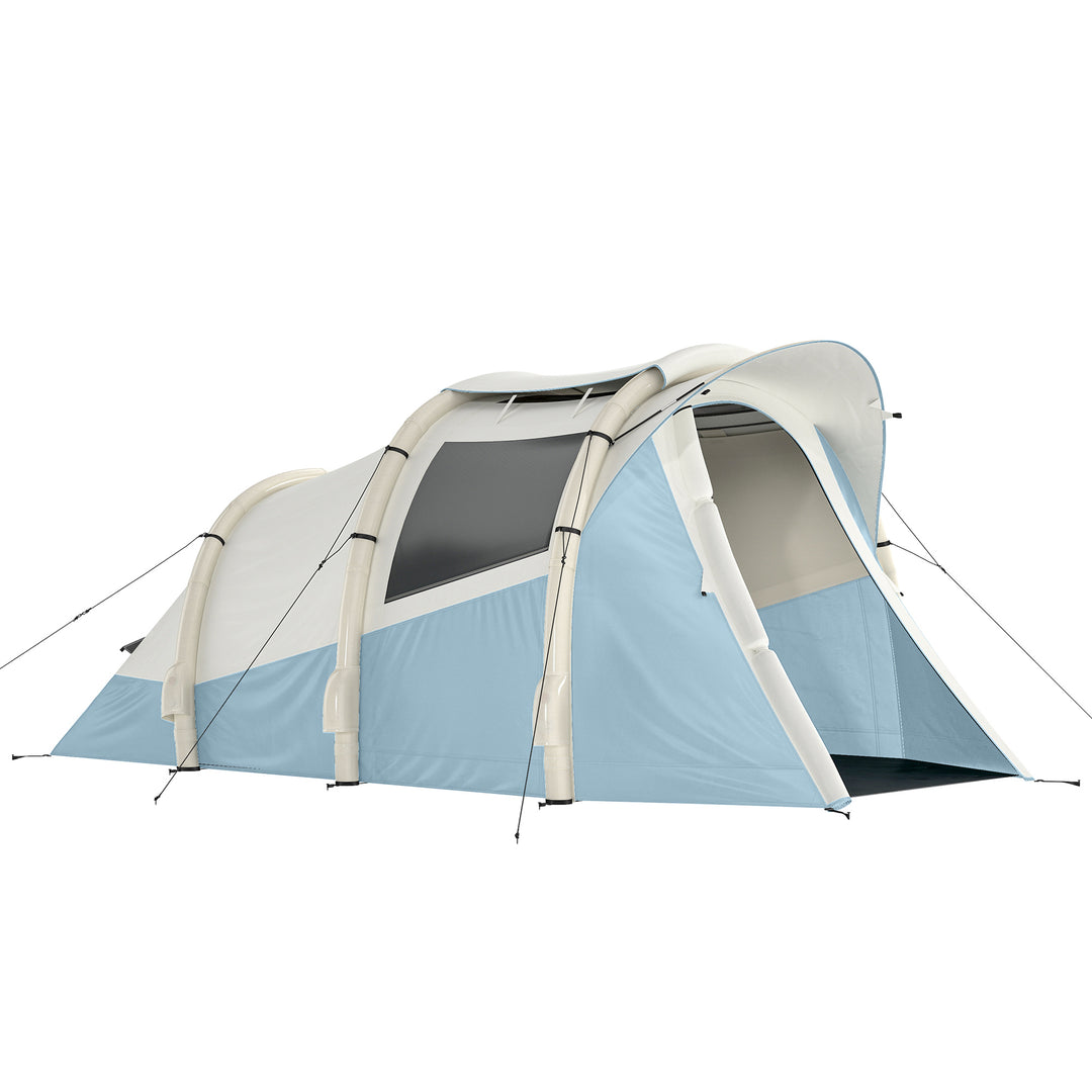 Inflatable Camping Tent w/ Air Pump, Easy Setup 2-3 Person Blow Up Ten