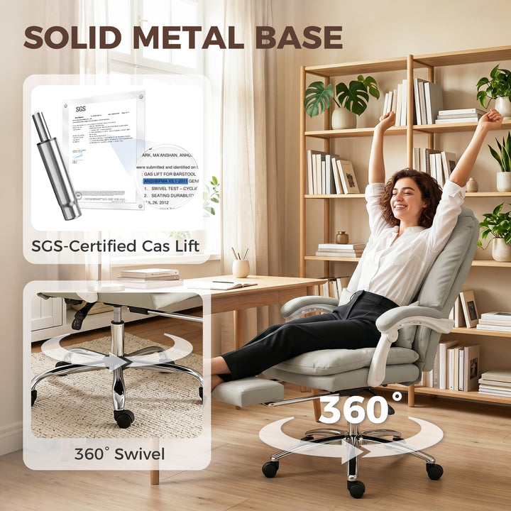 Ergonomic Executive Office Chair, Reclining Desk Chair with Lumbar Sup