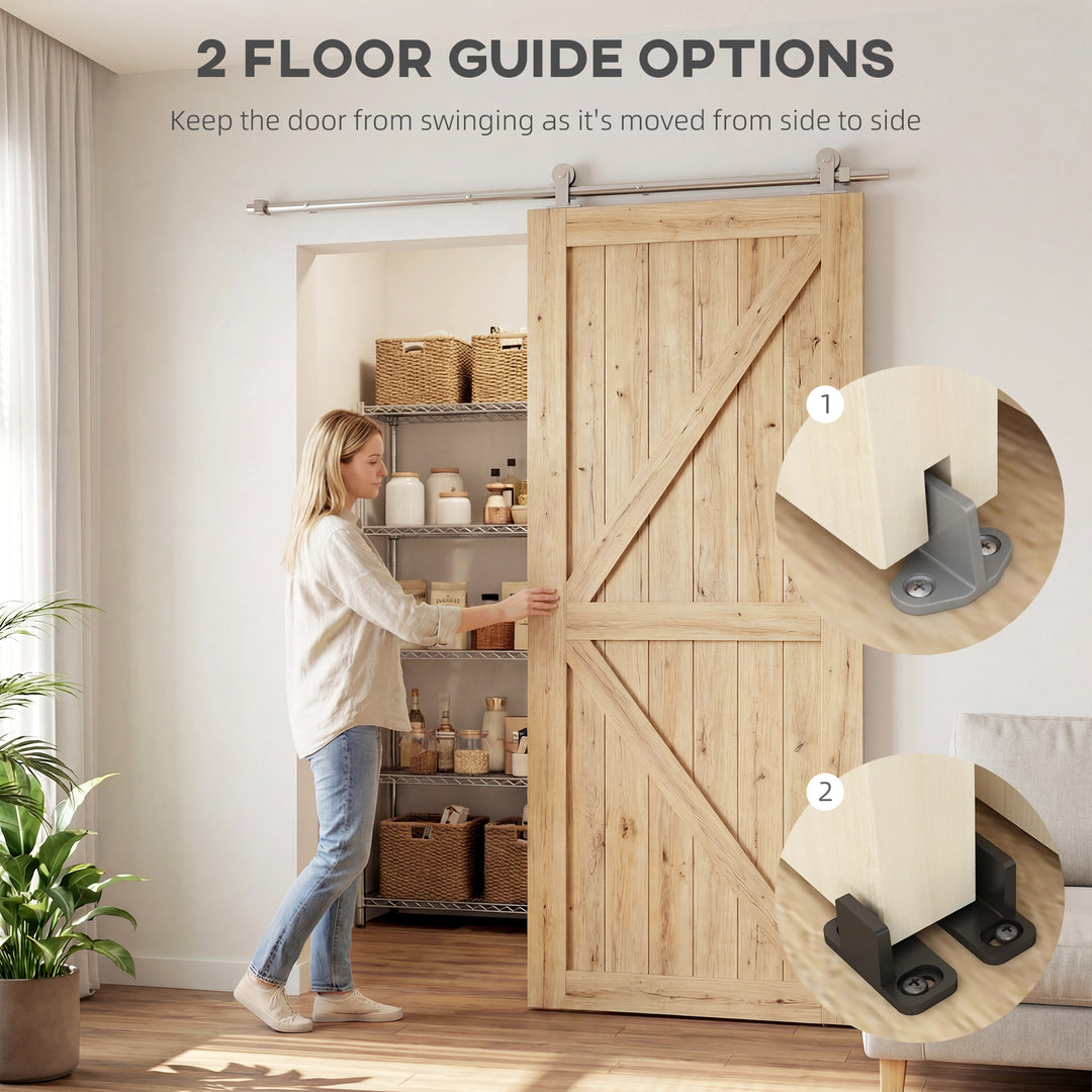 Sliding Door Hardware Kit Smooth Quiet 304 Stainless Steel for 200cm T