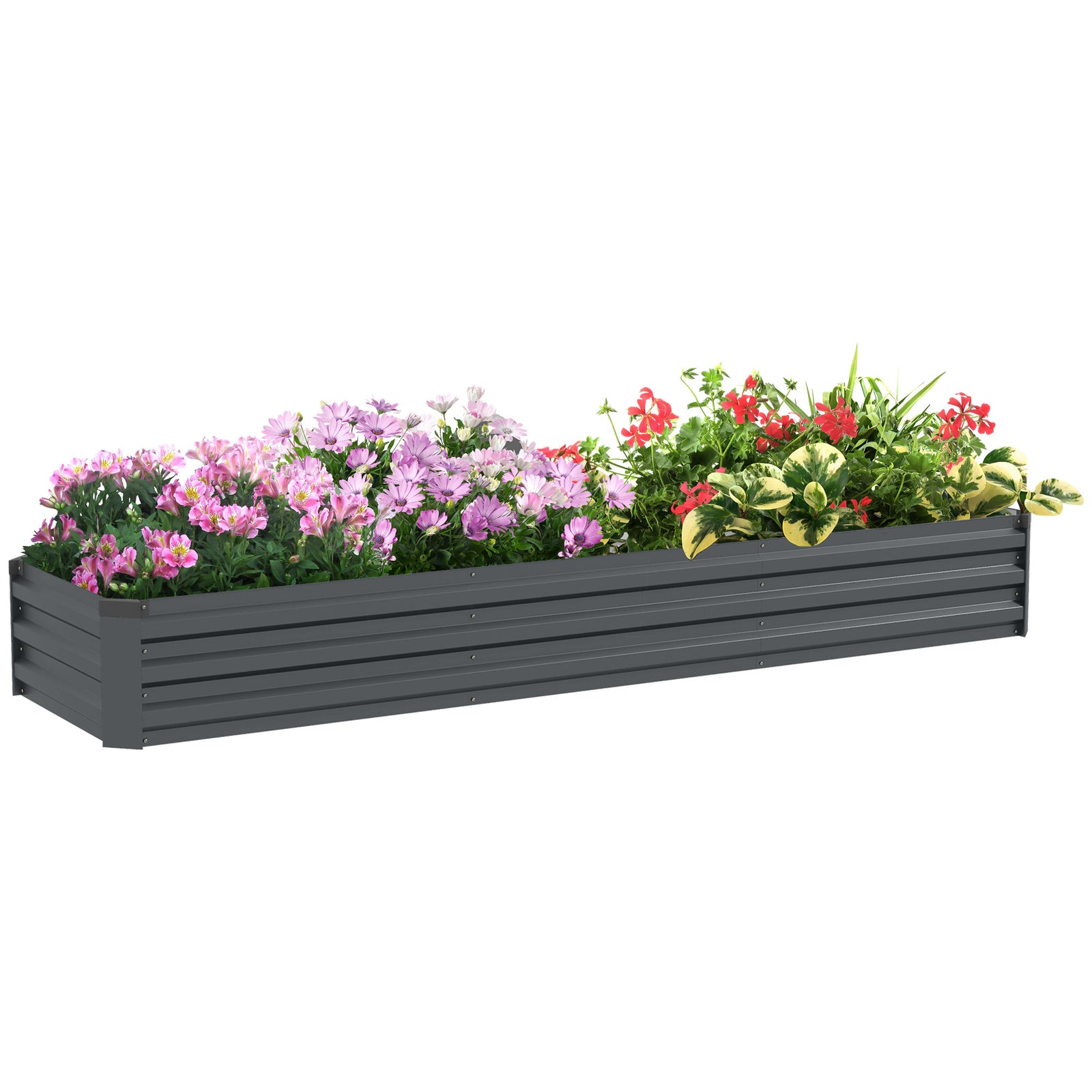 60 x 240cm Galvanised Steel Planter, with Open Bottom